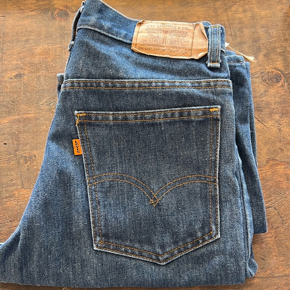 Vintage Student Levi’s USA 716-0917 W 29 L32 orange tab